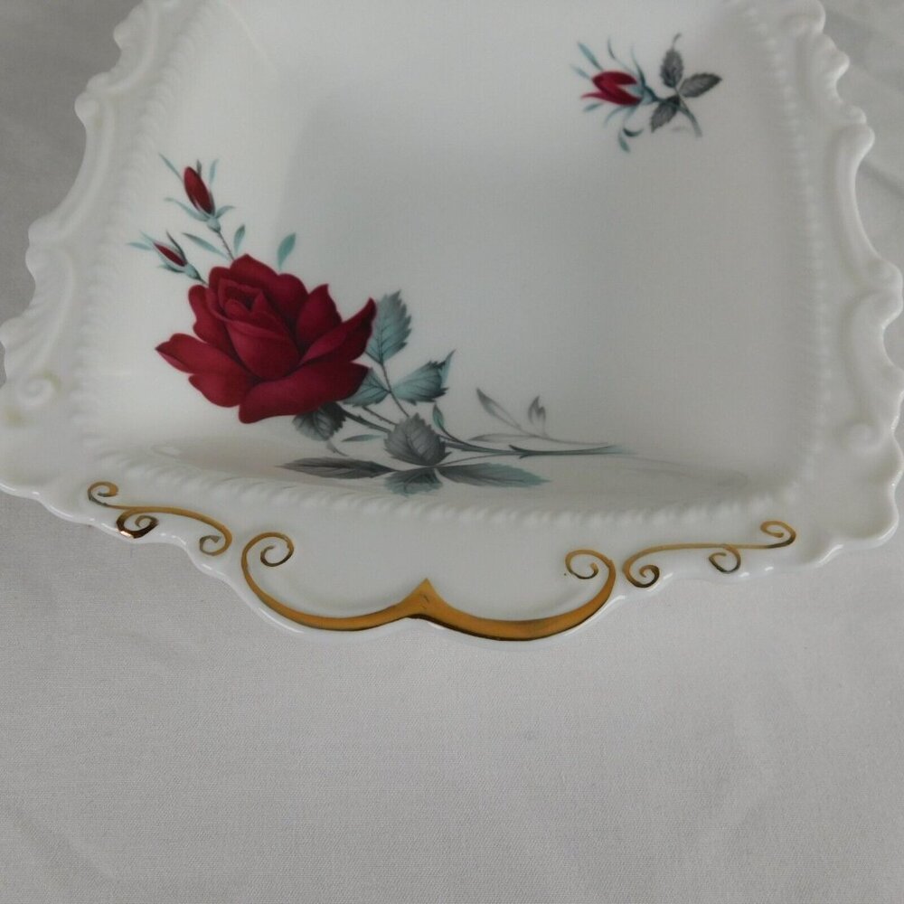 Royal Albert Sweet Romance White Floral Design Square Small Tray Meat Nut Candy - Picture 7 of 10